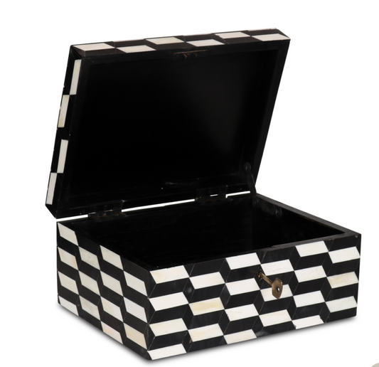 Kistje Perugia wit/zwart
